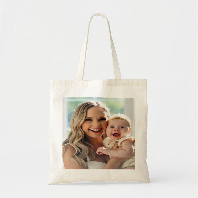 Add Baby Photo Personalize Customize Tote Bag (Front)