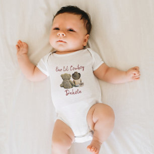 Add Baby's Name to this Cowboy and Teddy Bear Baby Bodysuit