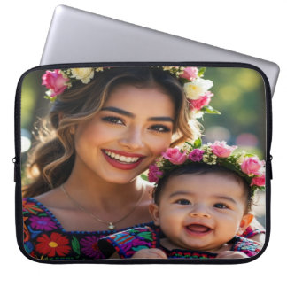 Add Beautiful Baby Photo Personalize Laptop Sleeve