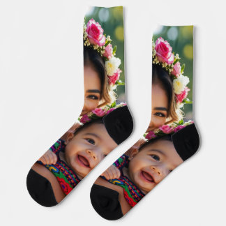Add Beautiful Baby Photo Personalize Socks