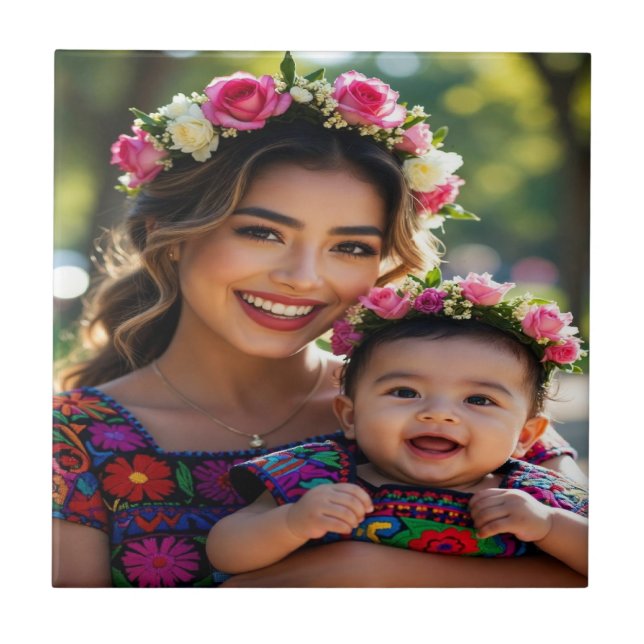 Add Beautiful Baby Photo Personalize Tile (Front)