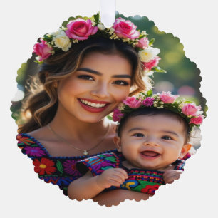 Add Beautiful Baby Photo Personalize Tree Decoration Card