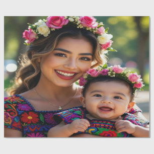 Add Beautiful Baby Photo Personalize Wrapping Paper