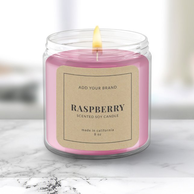 Add Brand Grey Border Rustic Kraft Product Label (Creator Uploaded)