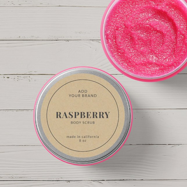 Add Brand Grey Border Rustic Kraft Product Label (Creator Uploaded)