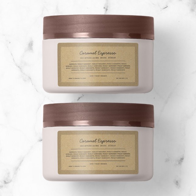 Add Brand Grey Script Lines Ingredients List Kraft Label (Creator Uploaded)