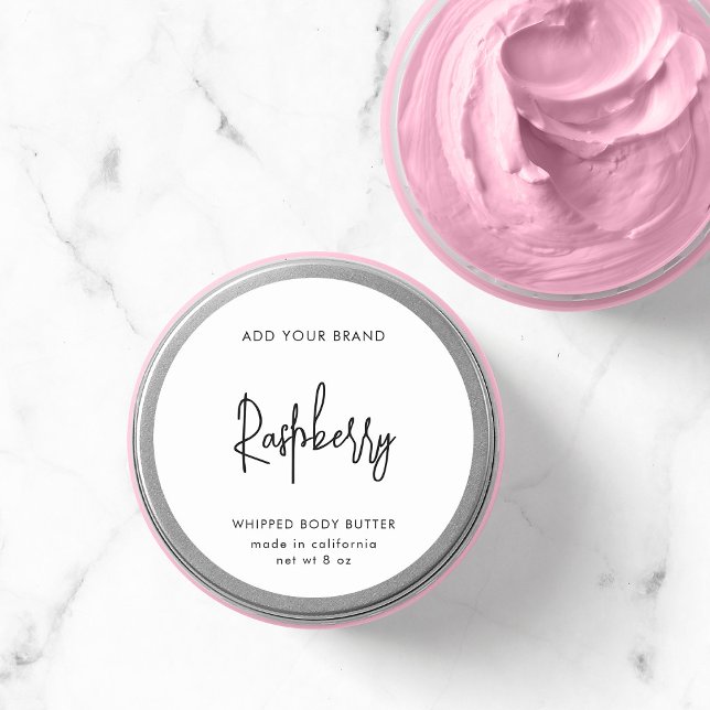 Add Brand Modern Script Minimalist Product Label (Creator Uploaded)