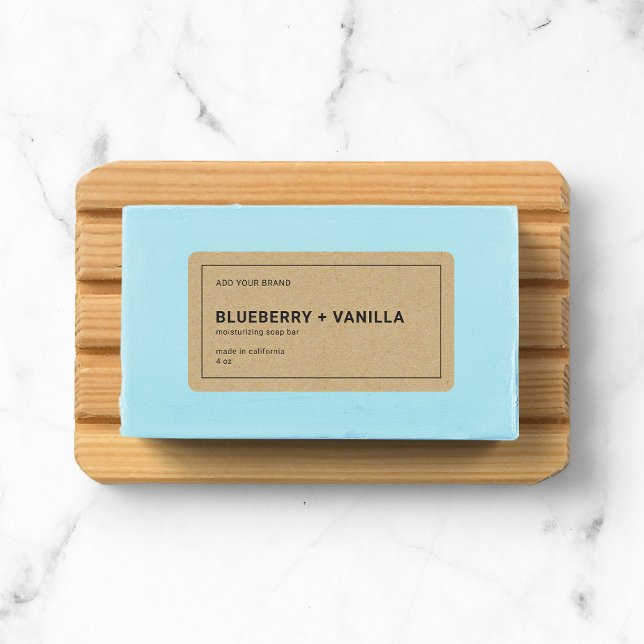 Add Brand Thin Gray Border Kraft Product Label (Creator Uploaded)