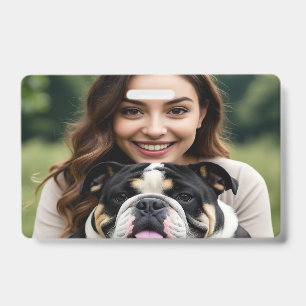 Add Bulldog Photo Personalise Customise ID Badge