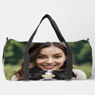 Add Bulldog Photo Personalize Customize Duffle Bag