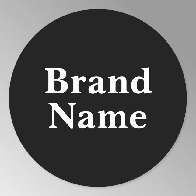 Add Business Brand or other text Classic Round Sticker (Creator Uploaded)