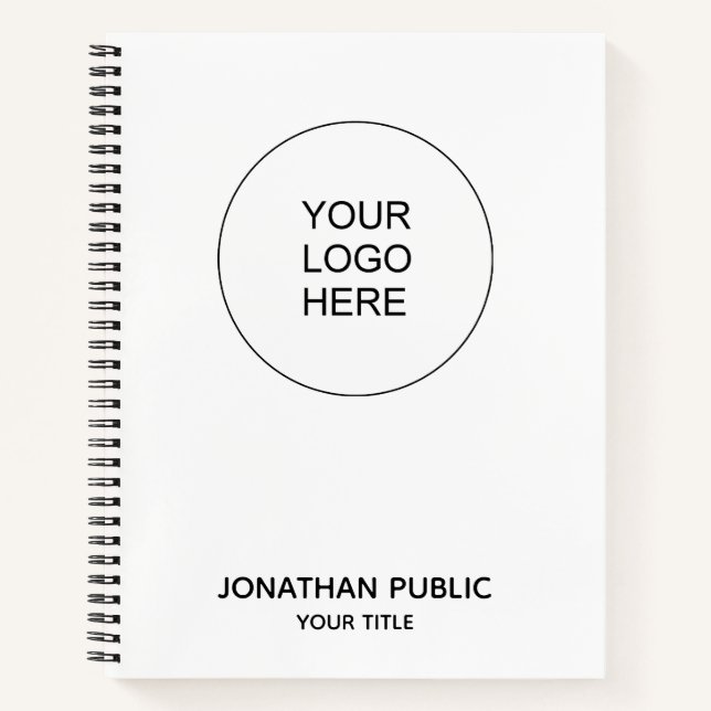 Add Business Company Logo Text Here Customise Notebook (Front)