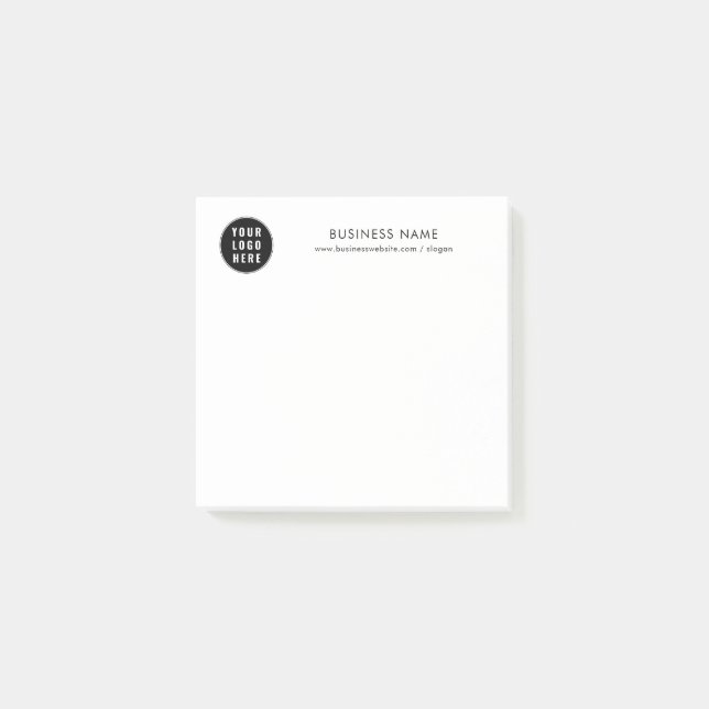 Add Business Logo and Company Website Custom Post-it Notes (Front)