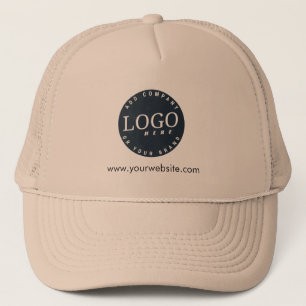 Add Business Logo and Company Website Employees Trucker Hat