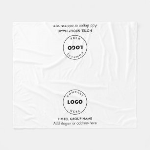 Add Business Logo and Hotel Name Custom Fleece Blanket