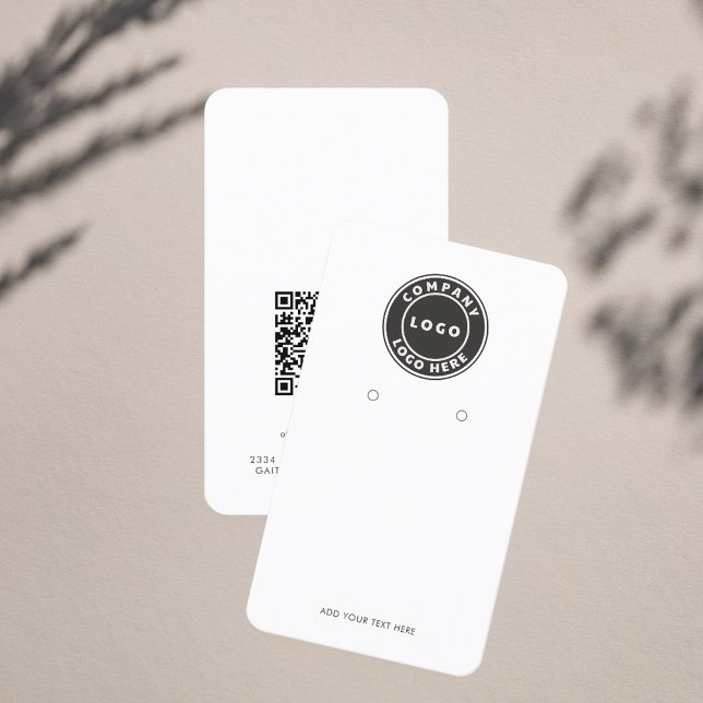 Add Business Logo and QR Code Earring Display Card (Business Logo and QR Code Earring Display Card)
