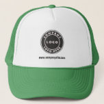 Add Business Logo and Website Custom Company Trucker Hat<br><div class="desc">Add your company logo and brand identity to this trucker hat as well as your website address or slogan by clicking the "Personalise" button above. These brand-able trucker hats can advertise your business as employees wear them and double as a corporate swag. Available in other colours and sizes. No minimum...</div>