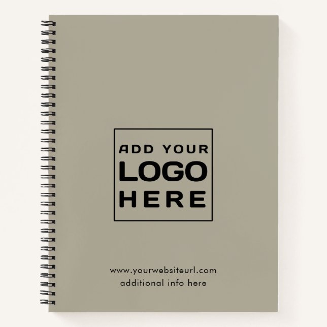 Add Business Logo and Website Minimalist Corporate Notebook (Front)