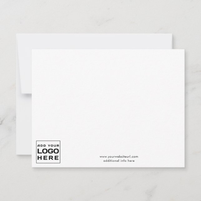 Add Business Logo and Website Minimalist Simple Card (Front)