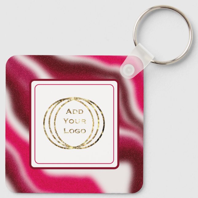 Add Business Logo Bright Christmas Promotional  Key Ring (Back)