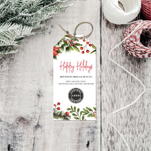 Add Business Logo Christmas Holidays Gift Tags