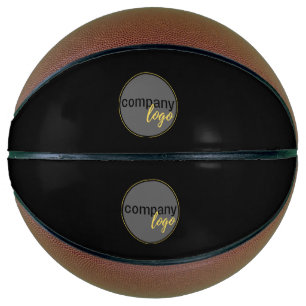 ADD BUSINESS LOGO COMPANY BRAND PROMOTIONAL BLACK BASKETBALL
