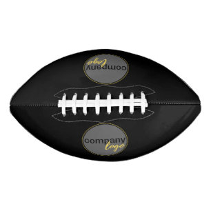 ADD BUSINESS LOGO COMPANY BRAND PROMOTIONAL BLACK FOOTBALL