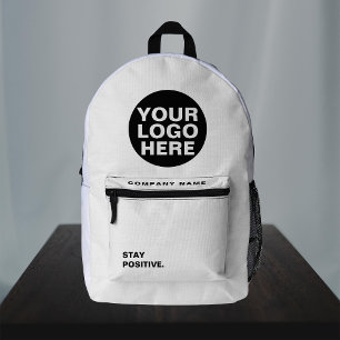 Add Business Logo Company Employees Conference Printed Backpack