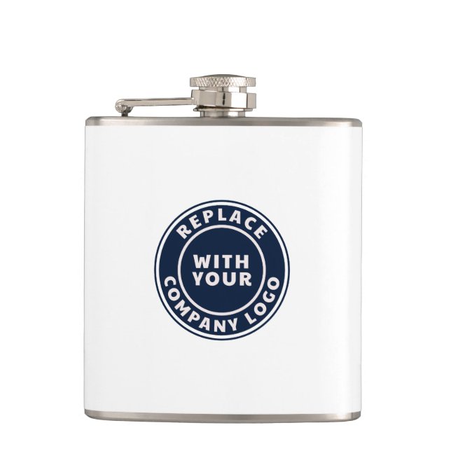 Add Business Logo Corporate Employees Custom Hip Flask (Front)