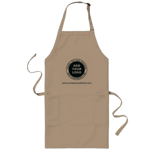 Add Business Logo Custom Restaurant Chef Long Apron (Front)