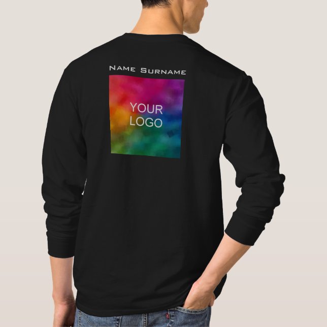 Add Business Logo Double Sided Men's Long Sleeve T-Shirt (Back)