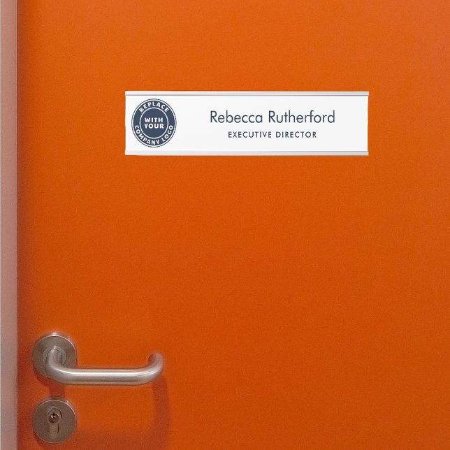 Add Business Logo Employee Name and Job Title Door Sign (Modern Business Name Door Sign)