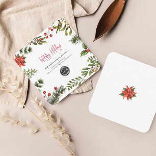 Add Business Logo Employees Christmas Holidays Card