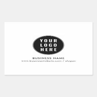 Add Business Logo Minimalist Corporate Promotional Rectangular Sticker