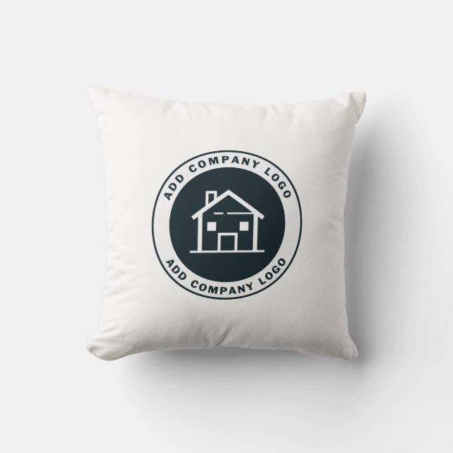 Add Business Logo Modern Company Reception Cushion (Front)
