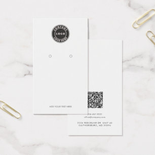 Add Business Logo QR Code Earring Display Card
