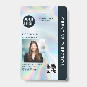 Add Business Logo QR Code Employee Photo ID Badge