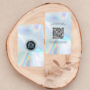Add Business Logo QR Code Real Estate Agent Card