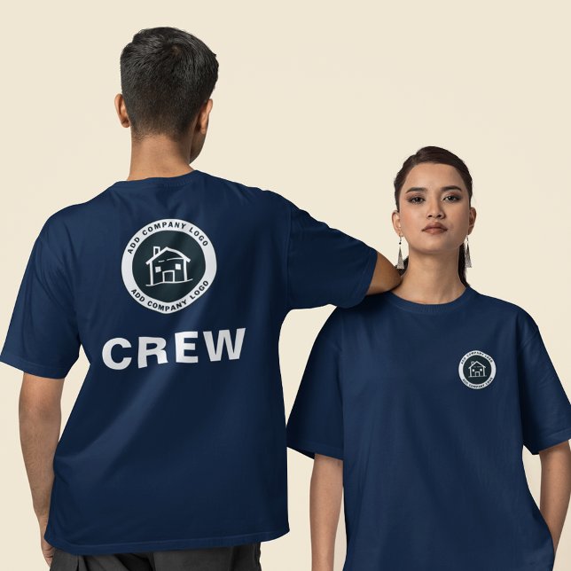 Add Business Logo Real Estate Agent Employee T-Shirt (Business Logo Corporate Events Branded Matching T-Shirt)