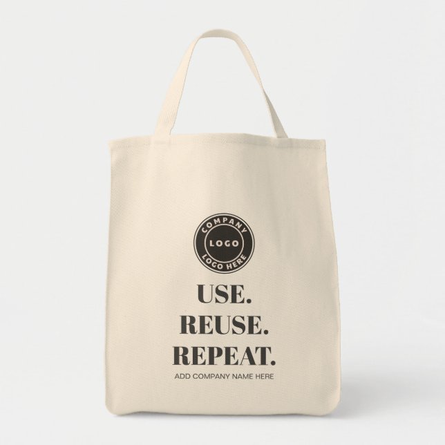 Add Business Logo Slogan and Company Name Custom Tote Bag (Front)