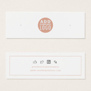 Add Business Logo Stud Earrings Display Card