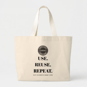 Add Business Logo Tagline and Company Name Large Tote Bag