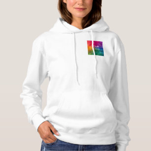 Add Business Logo White Colour Template Basic Hoodie