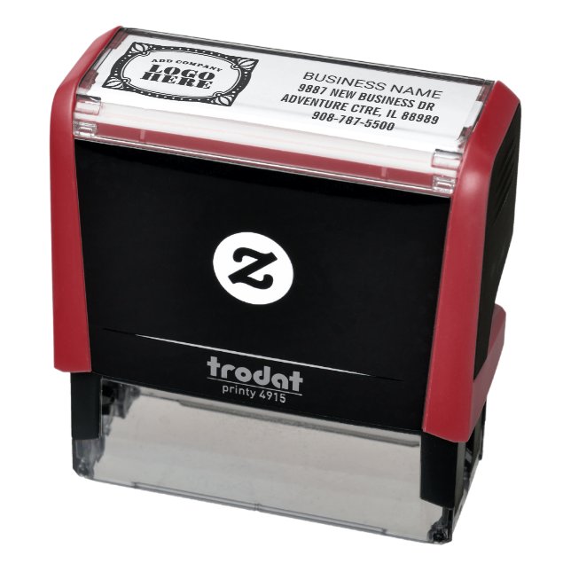 Add Business Name Address and Logo Custom Self-inking Stamp (Product)