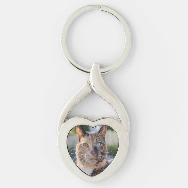 Add Cat Photo Customise Key Ring (Front)