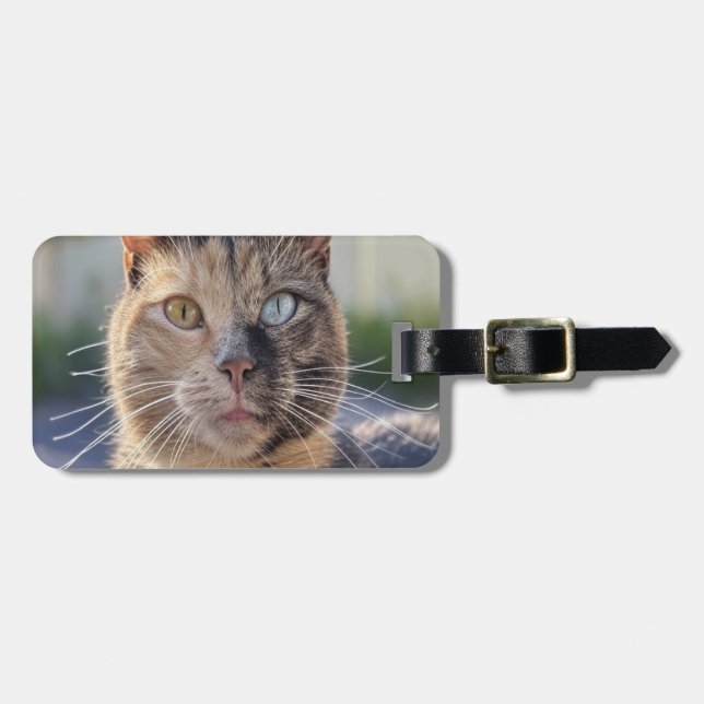 Add Cat Photo Customise Luggage Tag (Front Horizontal)