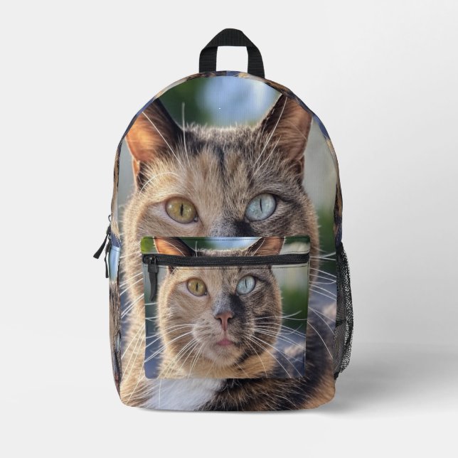 Add Cat Photo Customise Printed Backpack (Front)