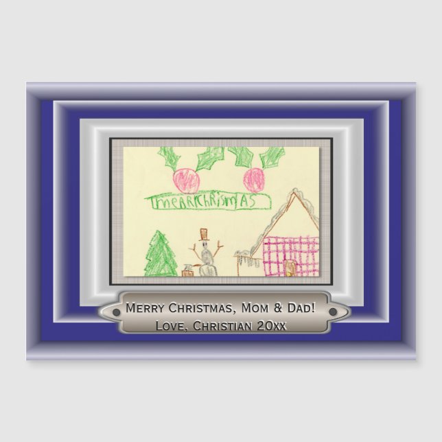 Add Child's Drawing with Custom Colour Frame (Front)