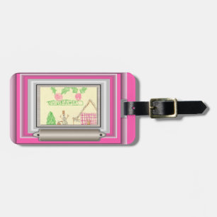 Add Child's Drawing with Custom Colour Frame Luggage Tag