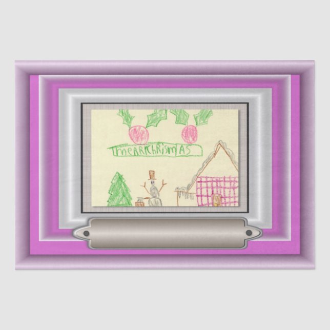 Add Child's Drawing with Custom Colour Frame Tissue Paper (Front)